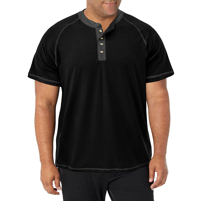 Camisa de manga curta em algodão macio em tamanho grande