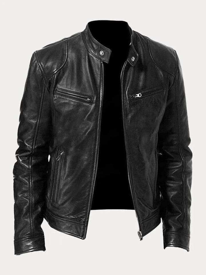 Victor - Jaqueta de Couro Casual: Estilo Atemporal e Conforto