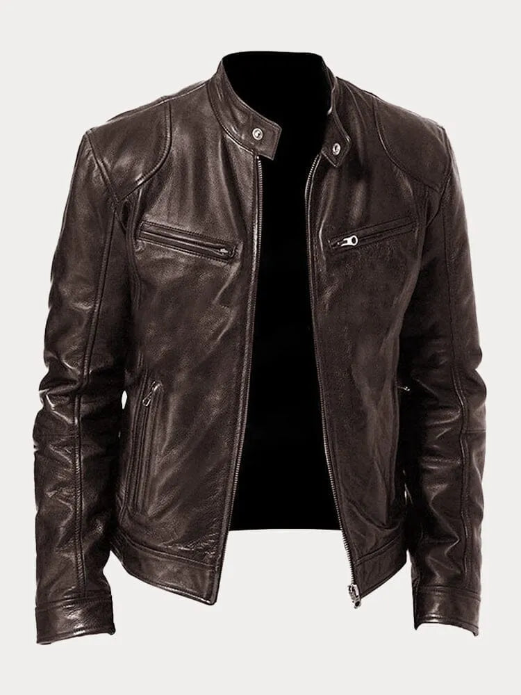 Victor - Jaqueta de Couro Casual: Estilo Atemporal e Conforto