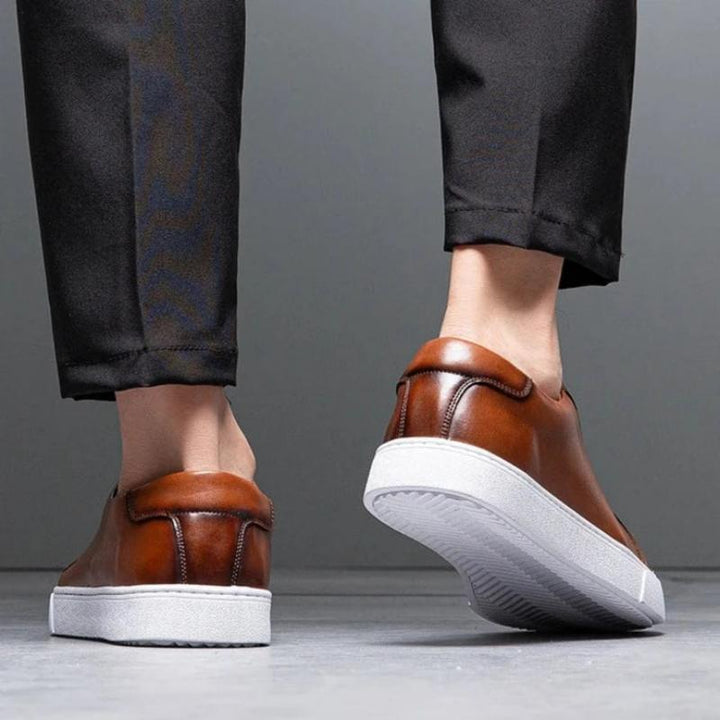 Troy - Tênis de couro masculino