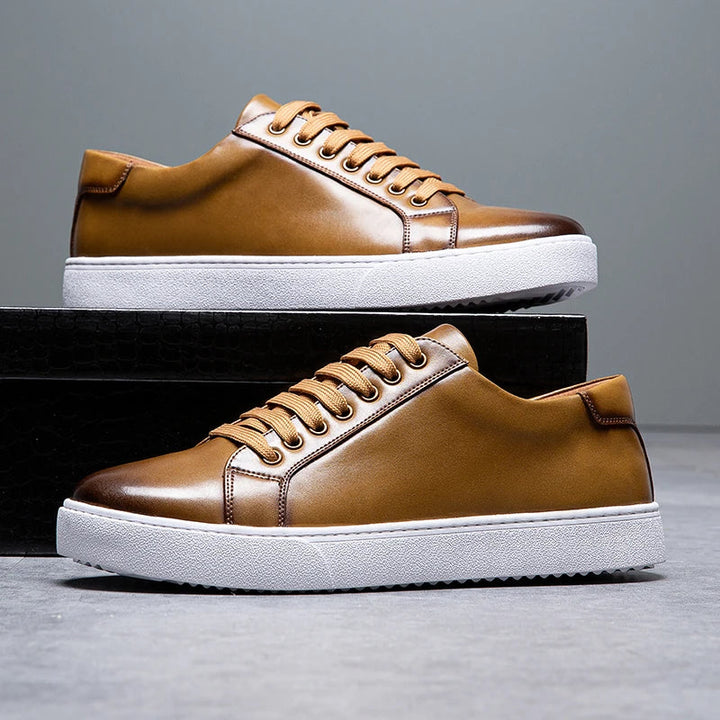 Troy - Tênis de couro masculino