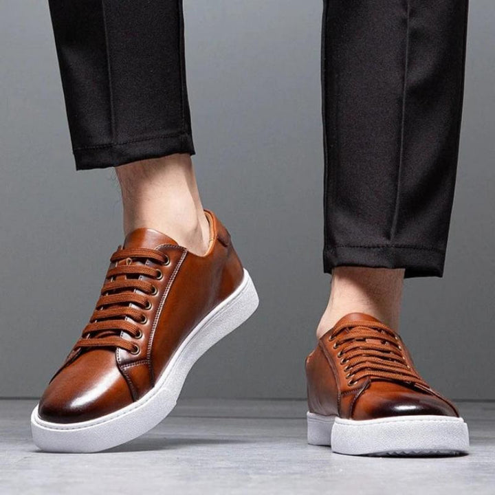 Troy - Tênis de couro masculino