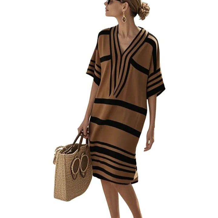 Shea - Vestido Elegante às Riscas