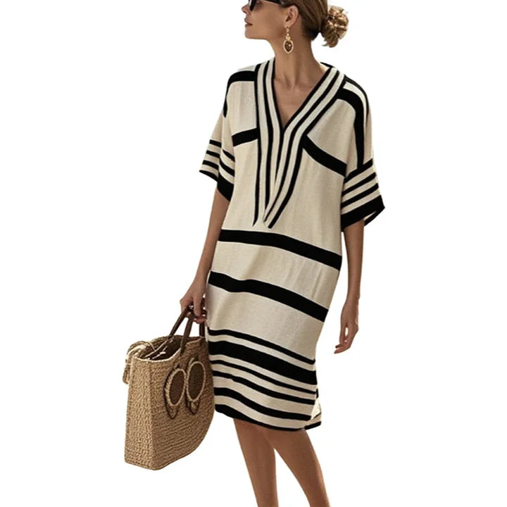 Shea - Vestido Elegante às Riscas
