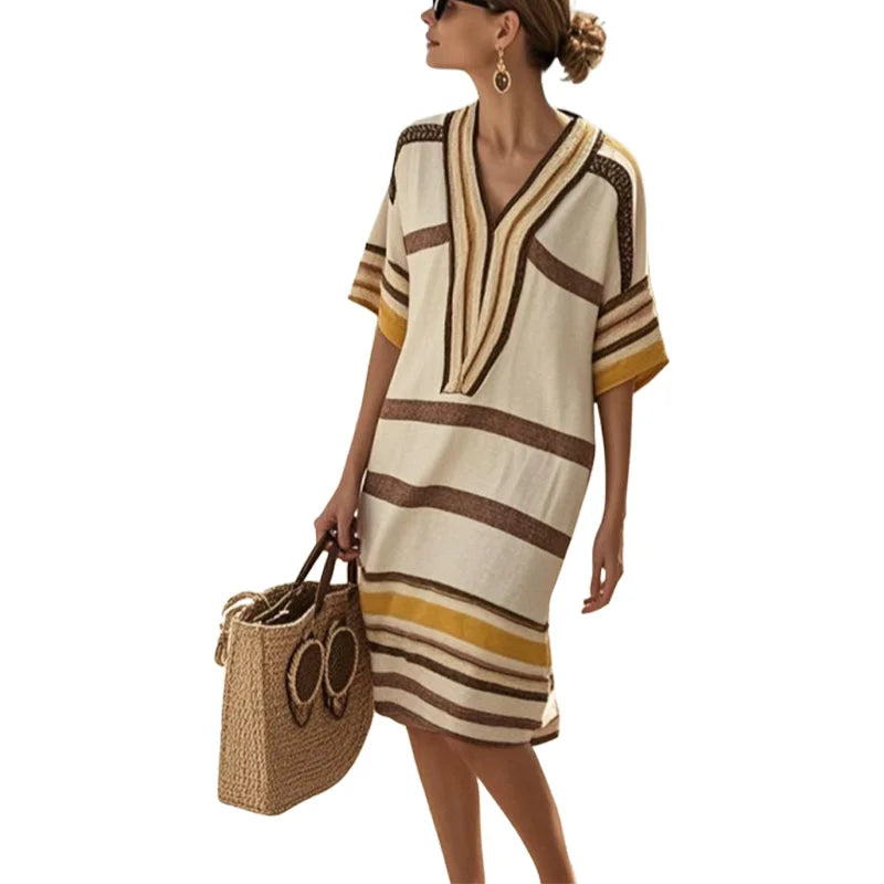 Shea - Vestido Elegante às Riscas