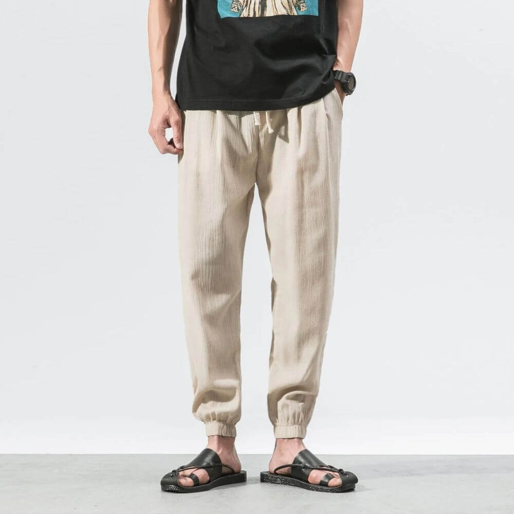 Yoko - Calças japonesas confortáveis Khaki