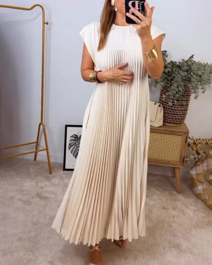 Amelia - Sem mangas com pregas Vestido