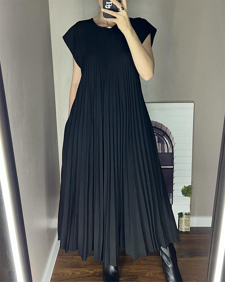 Amelia - Sem mangas com pregas Vestido