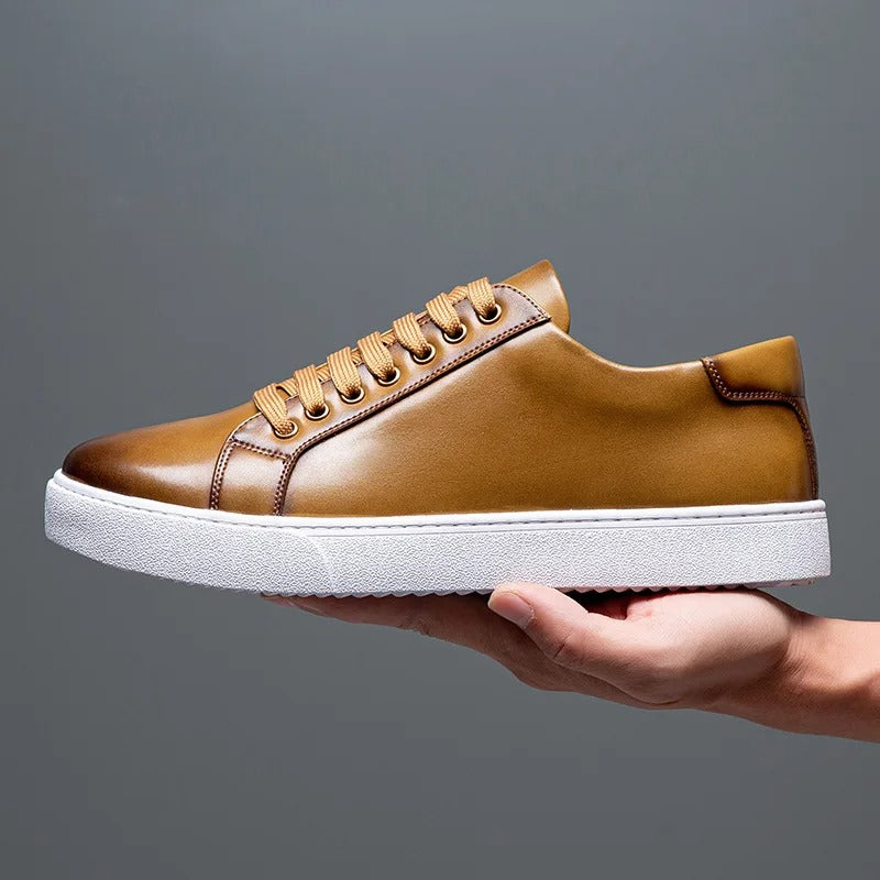 Troy - Tênis de couro masculino