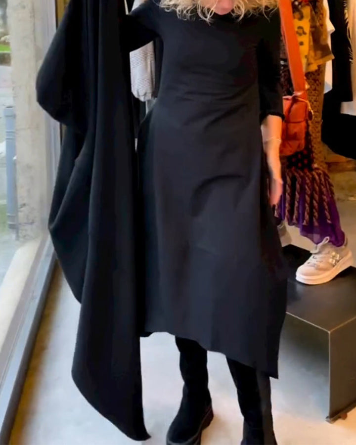 Clara Vestido Midi Outono com Bolsos