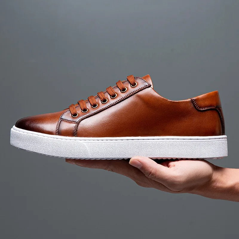 Troy - Tênis de couro masculino