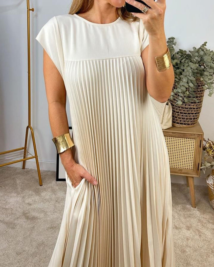 Amelia - Sem mangas com pregas Vestido