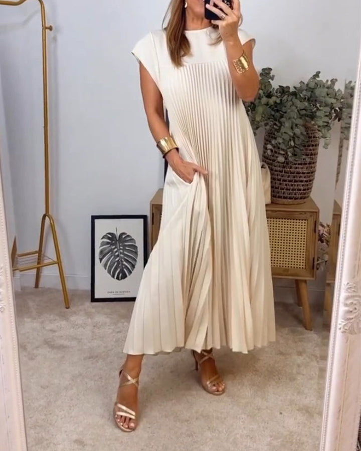 Amelia - Sem mangas com pregas Vestido