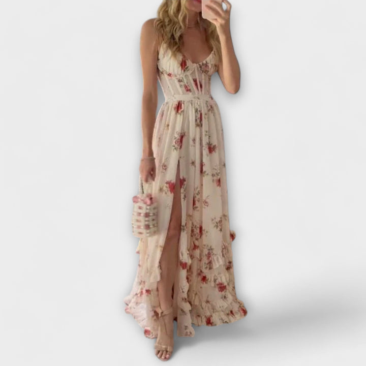 Joana - Vestido com padrão floral
