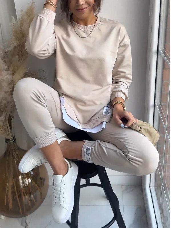 Faye - Conjunto de Conforto Elegante: Top e Calças