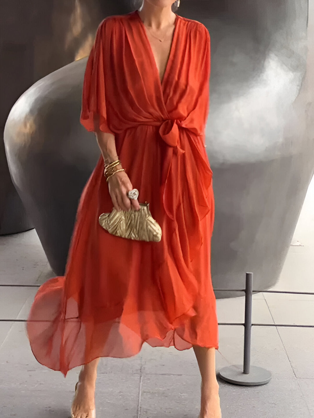 Aimee – Vestido Elegante com Decote em V