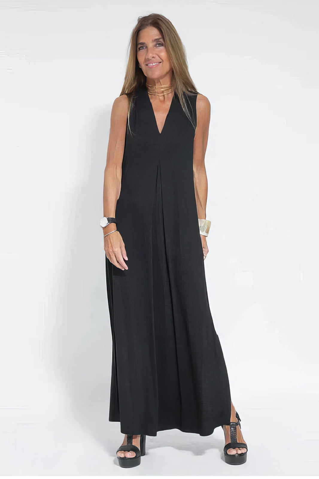 Vestido largo elegante + cárdigan a condizer DE BRINDE