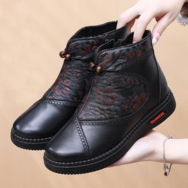 Giselle - Sapatos de mulher de pele e algodão