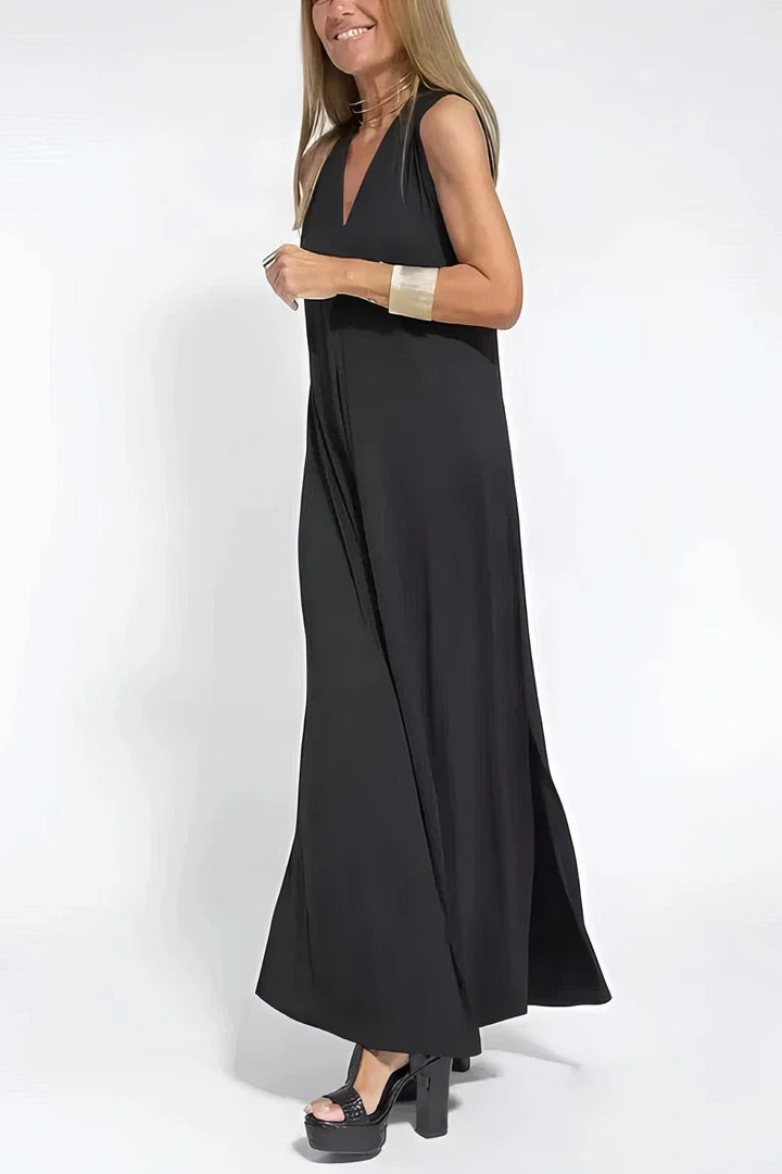 Vestido largo elegante + cárdigan a condizer DE BRINDE