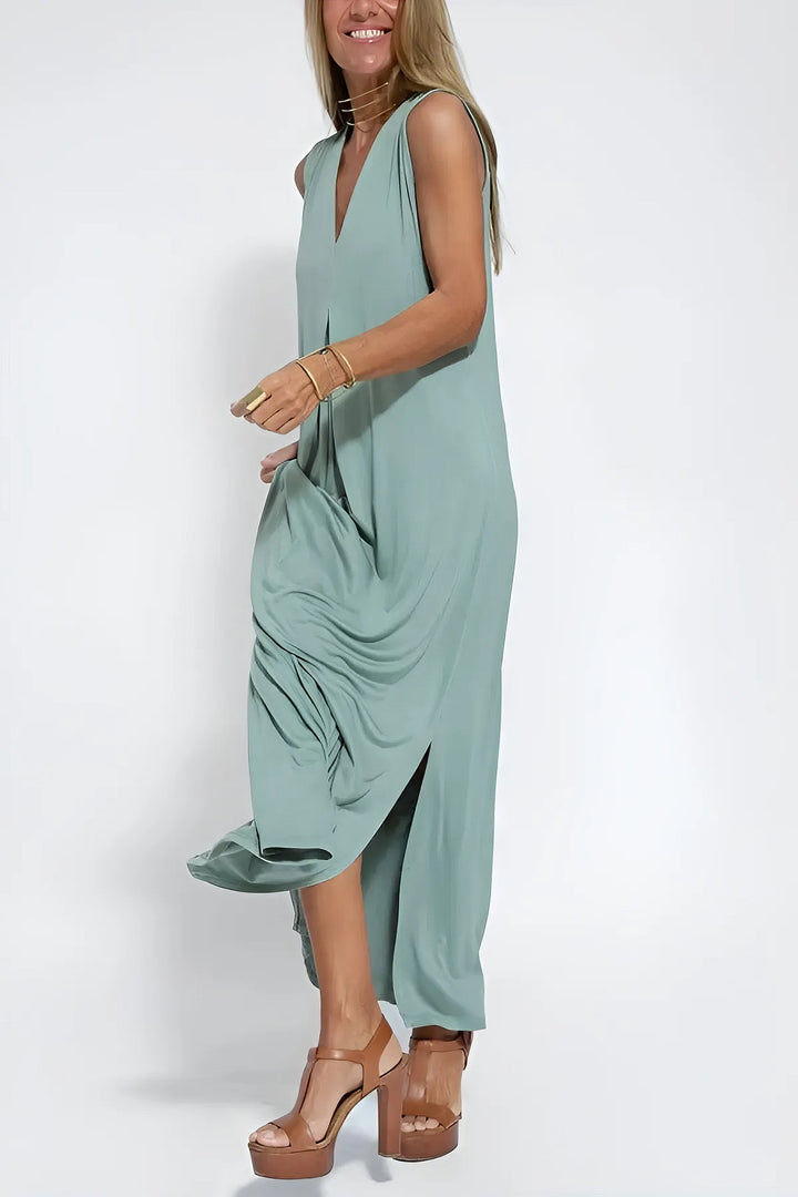 Vestido largo elegante + cárdigan a condizer DE BRINDE